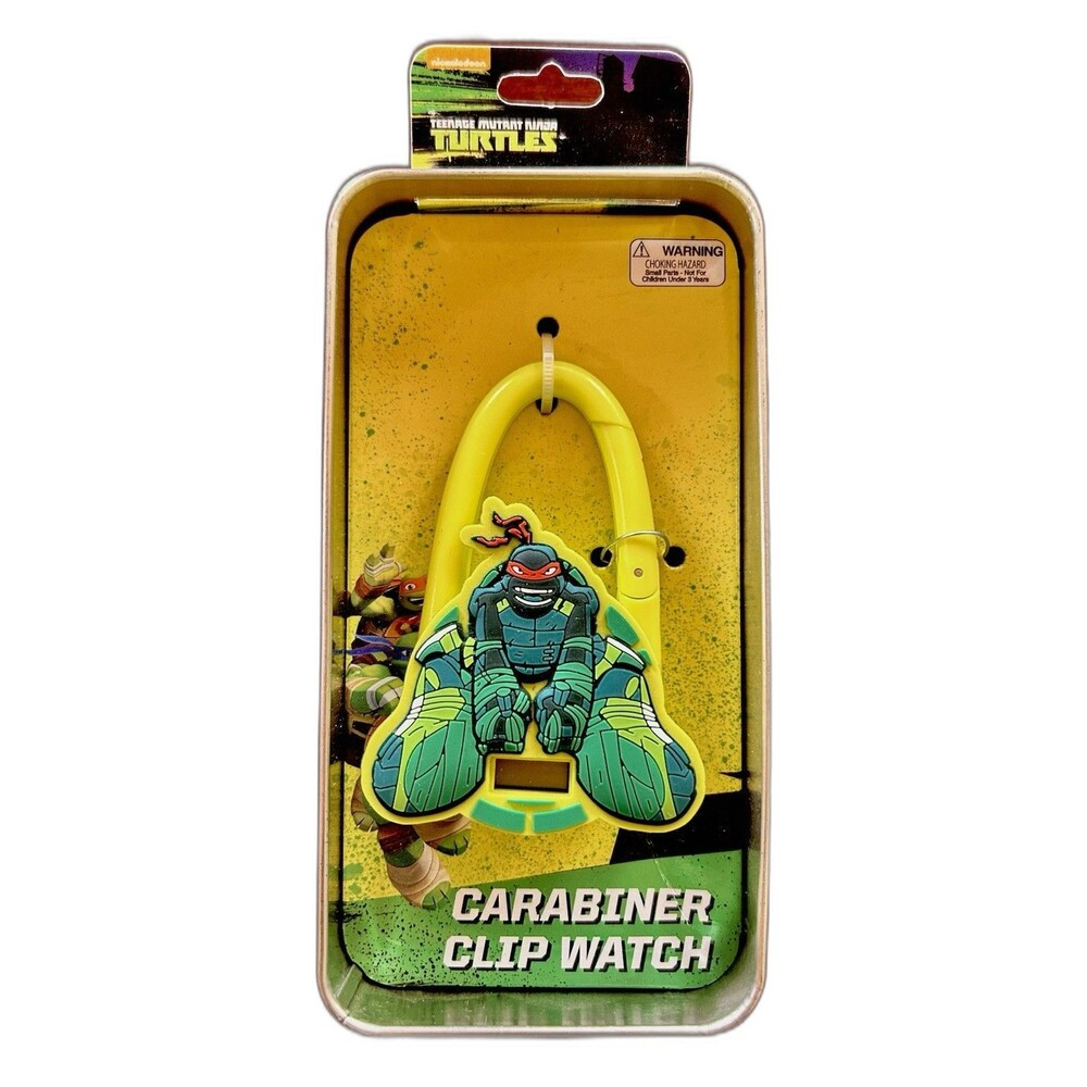 Teenage Mutant Ninja Turtles Raphael Day/Date Watch Carabiner NIB TMNT